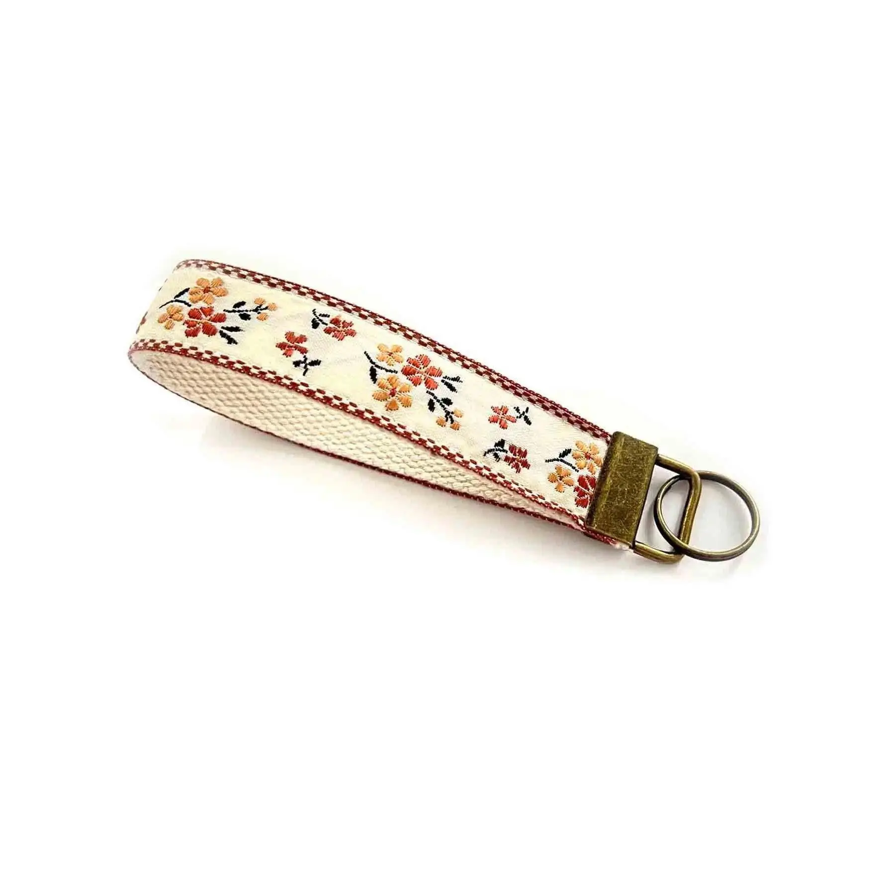 5-Pack Embroidered Fabric Wristlet Keychain Set – Floral Key Ring Bracelet for Women, Durable Metal Clasp Wrist Strap Key Holder for Car Keys, Purse, Backpack, Travel & Everyday Carry Cute Boho Fashion Accessories Organizer Set