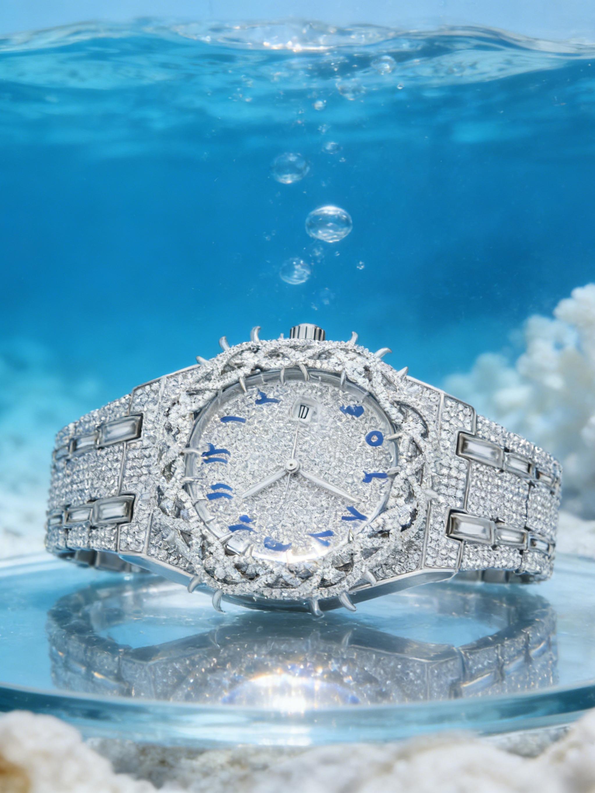 Unisex New Hip-Hop Style Quartz Watch, Rhinestone Strap & Full Iced-Out Large Dial, Unique Zirconia Design Wrist Watch, Party Gift for Men and Women Unisex New Hip-Hop Style Quartz Watch, Rhinestone Strap & Full Iced-Out Large Dial, Unique Zirconia Design Wrist Watch, Party Gift for Men and Women