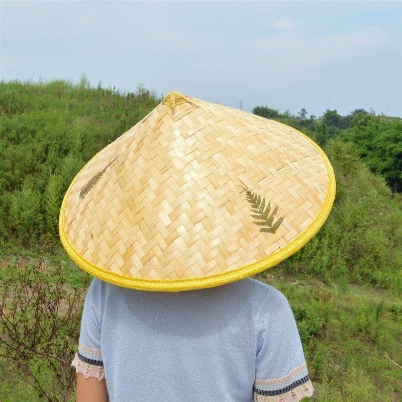Wide Brim Bamboo Straw Hat, Woven Sun Hat for Men and Women, Lightweight Outdoor Work Hat for Gardening, Fishing, Farming, Travel and Sun Protection