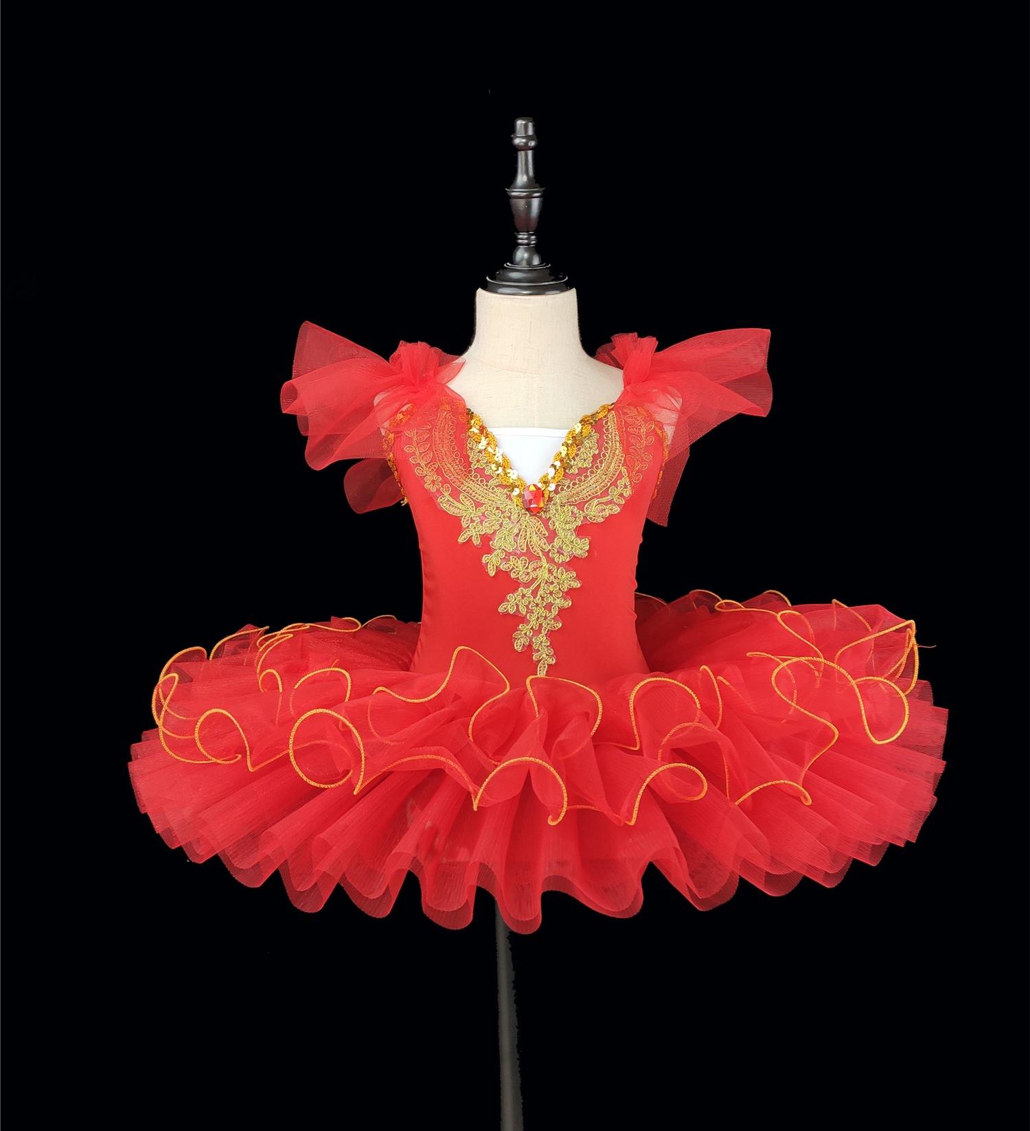 Girls' Little Swan Ballet Dance Dress New Soft Tulle Puffy Princess Dress Comfortable and Breathable Children's Stage Performance Outfit Girls' Dance Practice Versatile Tulle Dress