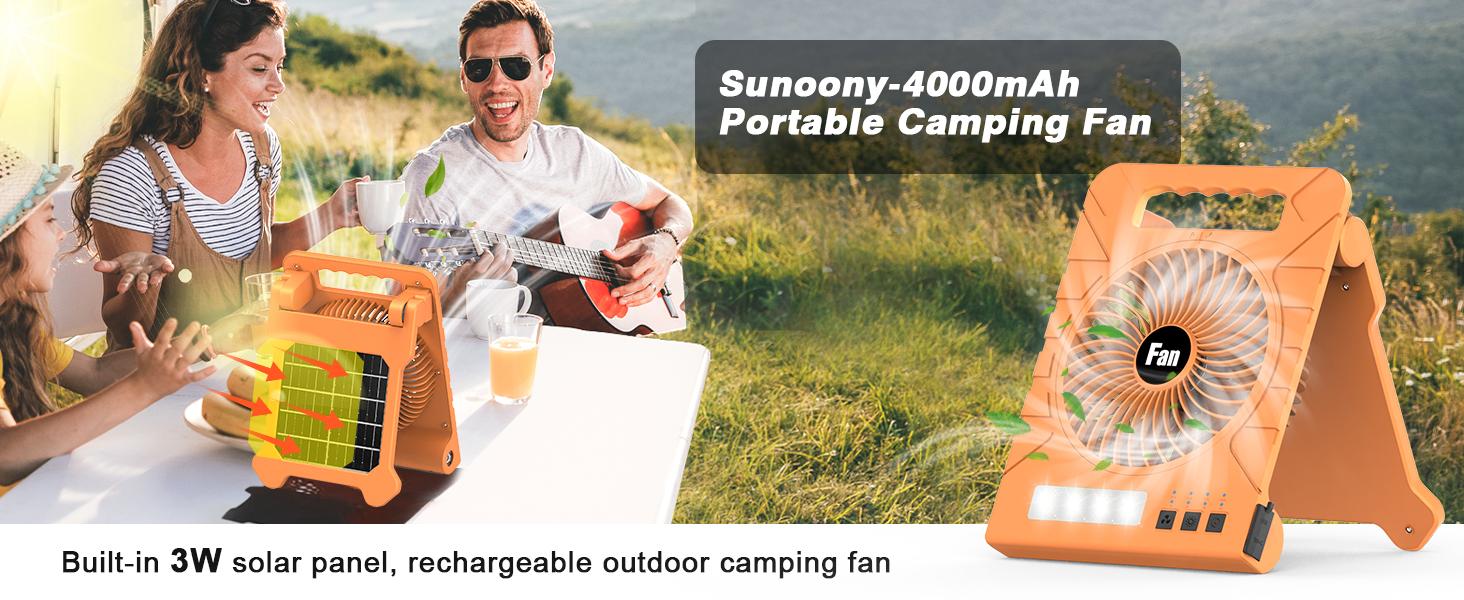 Solar Camping fan portable with LED light , Rechargeable, 4-Speed, Timer, Cordless, Hanging Hook for Outdoor, Travel, Hiking, Beach, Tent, Home Use Solar Camping fan portable with LED light , Rechargeable, 4-Speed, Timer, Cordless, Hanging Hook for Outdoor, Travel, Hiking, Beach, Tent, Home Use