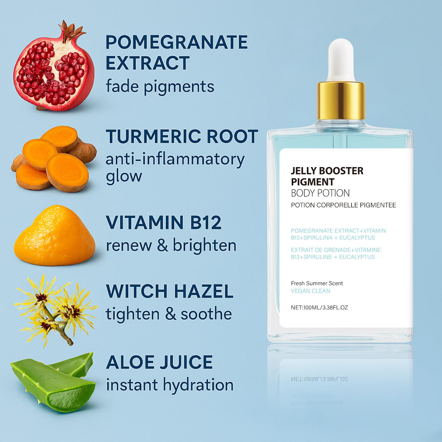 Jelly Booster Pigment Treatment Body Potion Scar Treatment - Fast Absorbing Acne Scar for Face And Body - Scar Removal Ointment - Lightweight Scar Serum for Everyday Use - 100ml