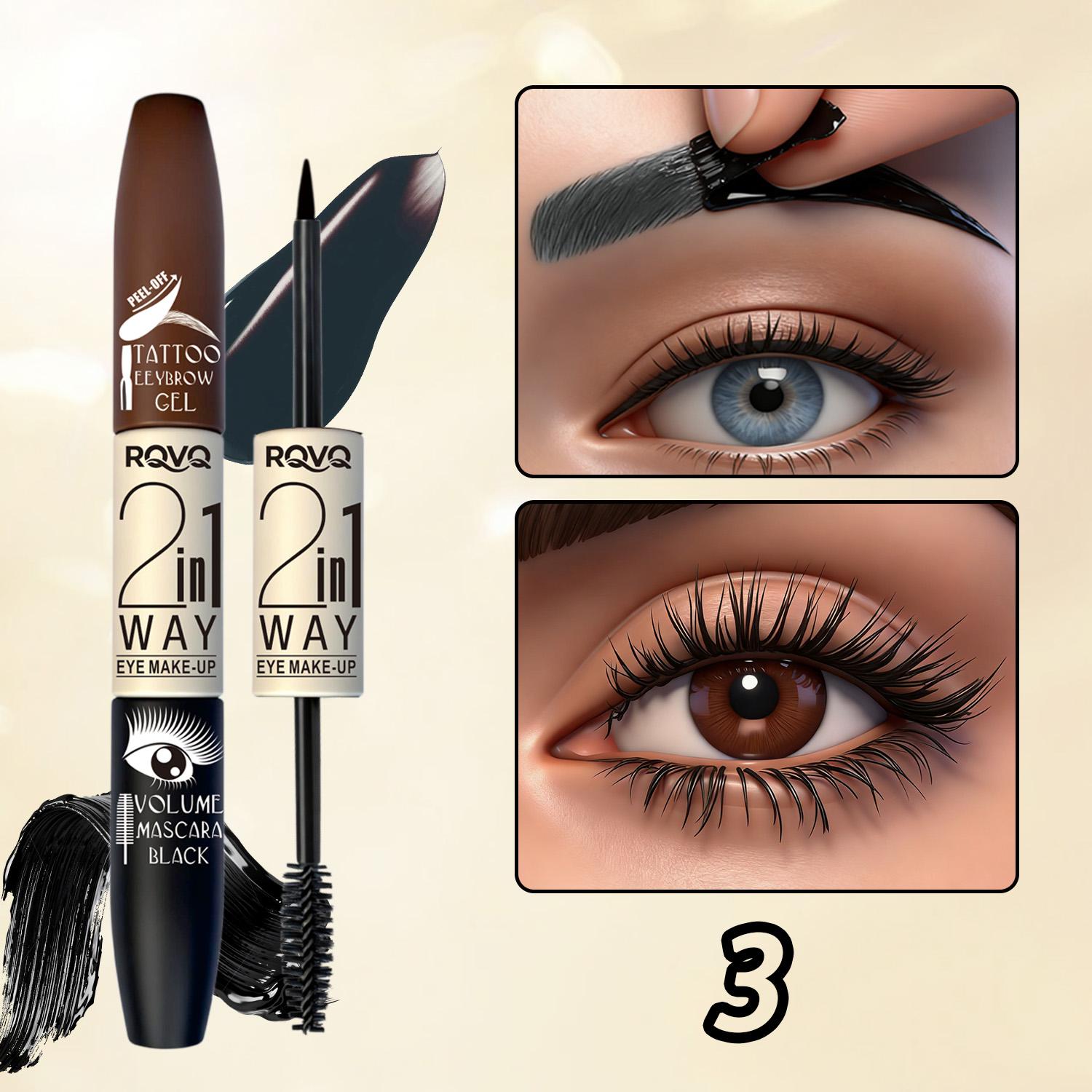 2-In-1 Brow and Mascara Balm, Long-Lasting 8h Makeup, Waterproof, Oil-Control, Natural Look, Perfect for Parties and Festivals