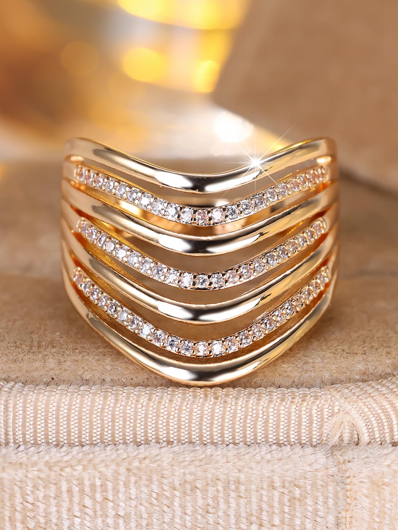 Exquisite Multi-layer Engagement Ring - Fashion Synthetic Zirconia Stackable Rings for Women & Girls, Perfect for Wedding Jewelry Engagement Ring, Daily Wear Anniversary Valentine's Day Gift