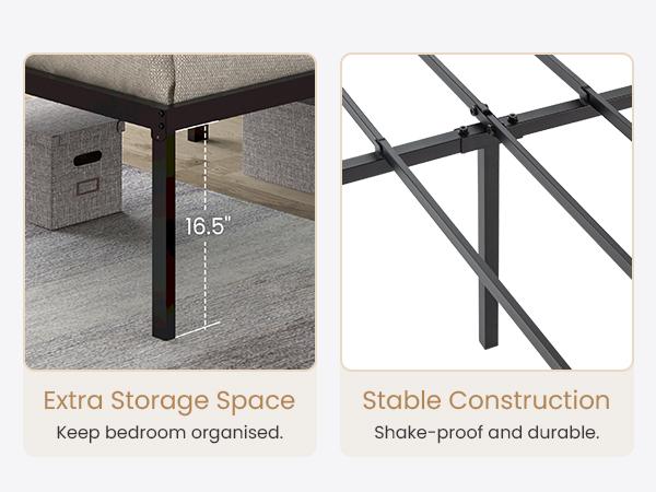 SHA CERLIN Heavy Duty Platform Bed Frame-Twin/Full/Queen/King/【Frame Only No Mattress】Self-Attached Headboard/No Box Spring Needed/Noise-Free & Non-Slip Design #ChristmasGifts#TikTokShopBlackFriday SHA CERLIN Heavy Duty Platform Bed Frame-Twin/Full/Queen/King/【Frame Only No Mattress】Self-Attached Headboard/No Box Spring Needed/Noise-Free & Non-Slip Design #ChristmasGifts#TikTokShopBlackFriday