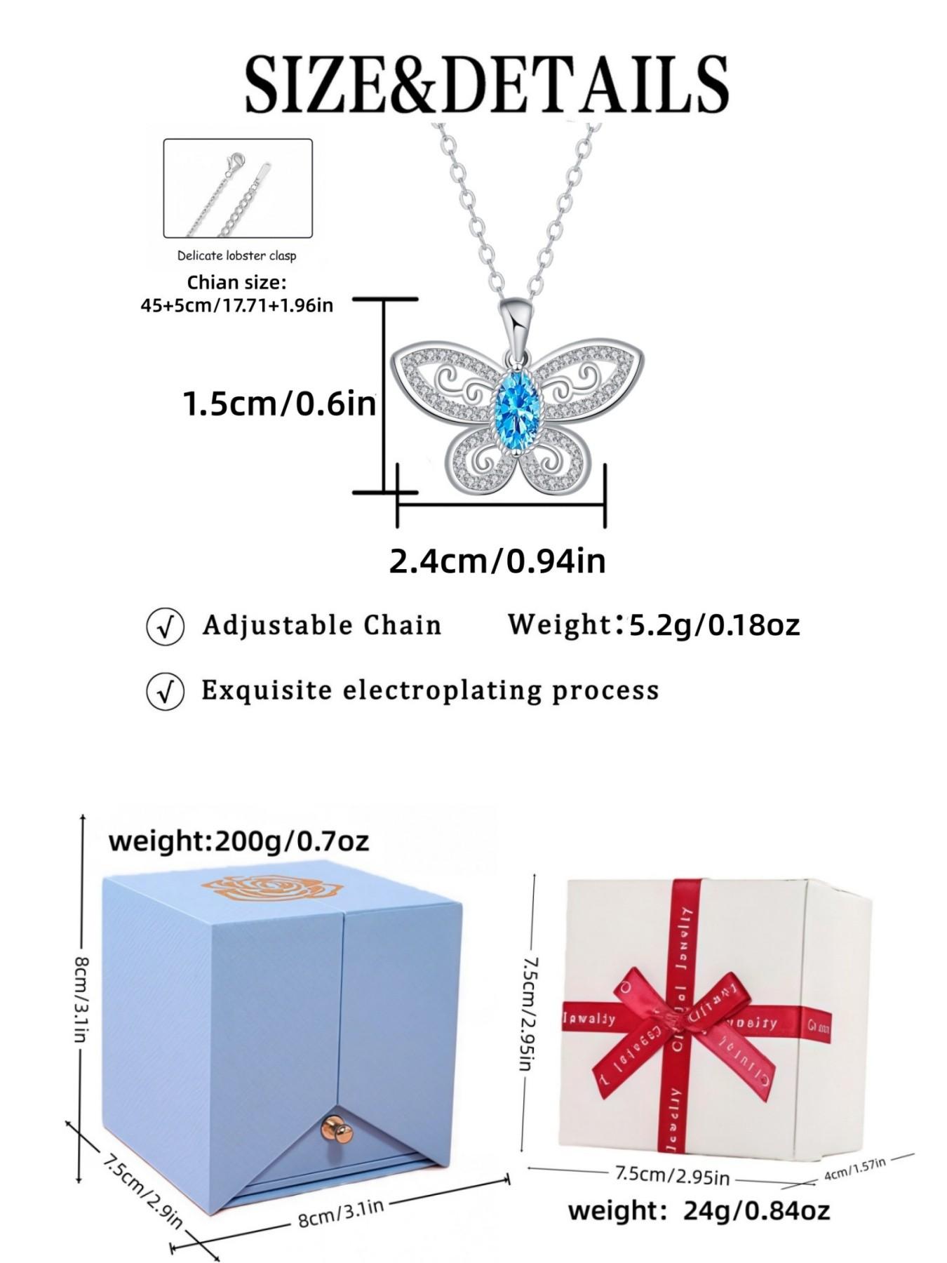 Star Blue Butterfly Rhyme · Tender Wish Original light luxury & premium sapphire butterfly necklace.Paired with a surprise double-door preserved rose jewelry gift box.Ideal gift for birthdays, Mother’s Day and Valentine’s Day.