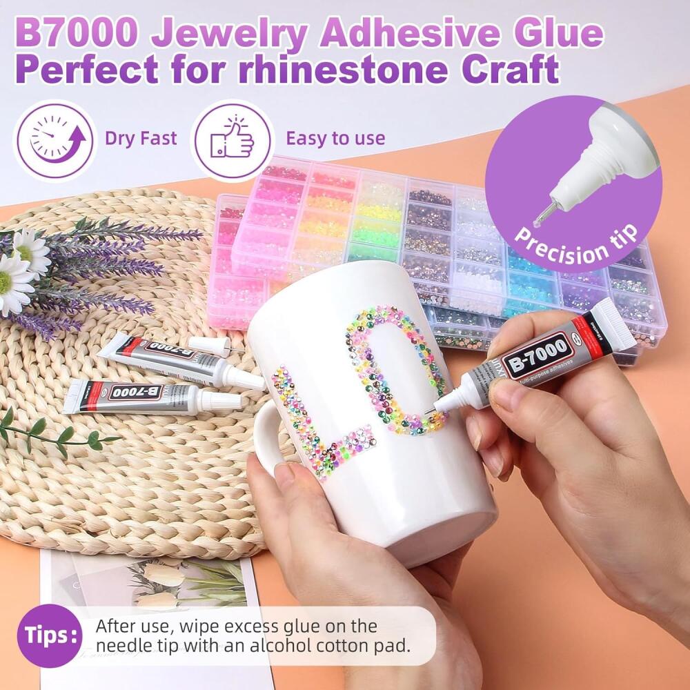 1Set 108 Colors Hot Selling Mini AB Nail Rhinestone Bedazzling Kit 3mm Flatback Semi-circular Resin Nail Diamond Jewelry DIY Phone Case Glasses Cup Nail Art