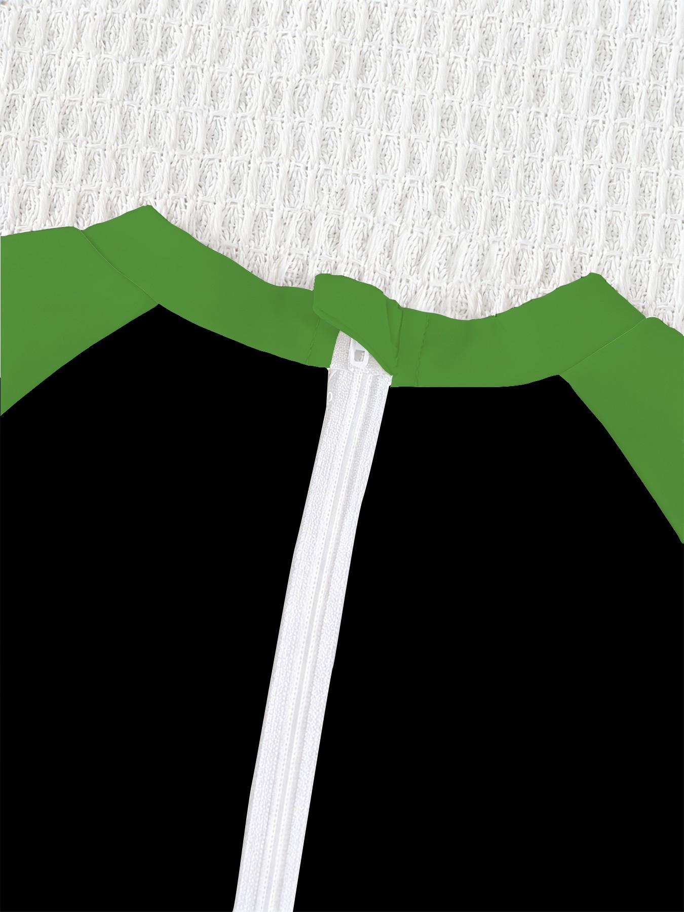 Boys'one-piece swimsuit "Teenage Mutant Ninja Turtles Hero Sun Protection Edition" with cartoon turtle prints + contrast-color raglan sleeves, highly elastic, skin-friendly, and sweat-free, suitable for playing in the pool, at the beach, or in water parks