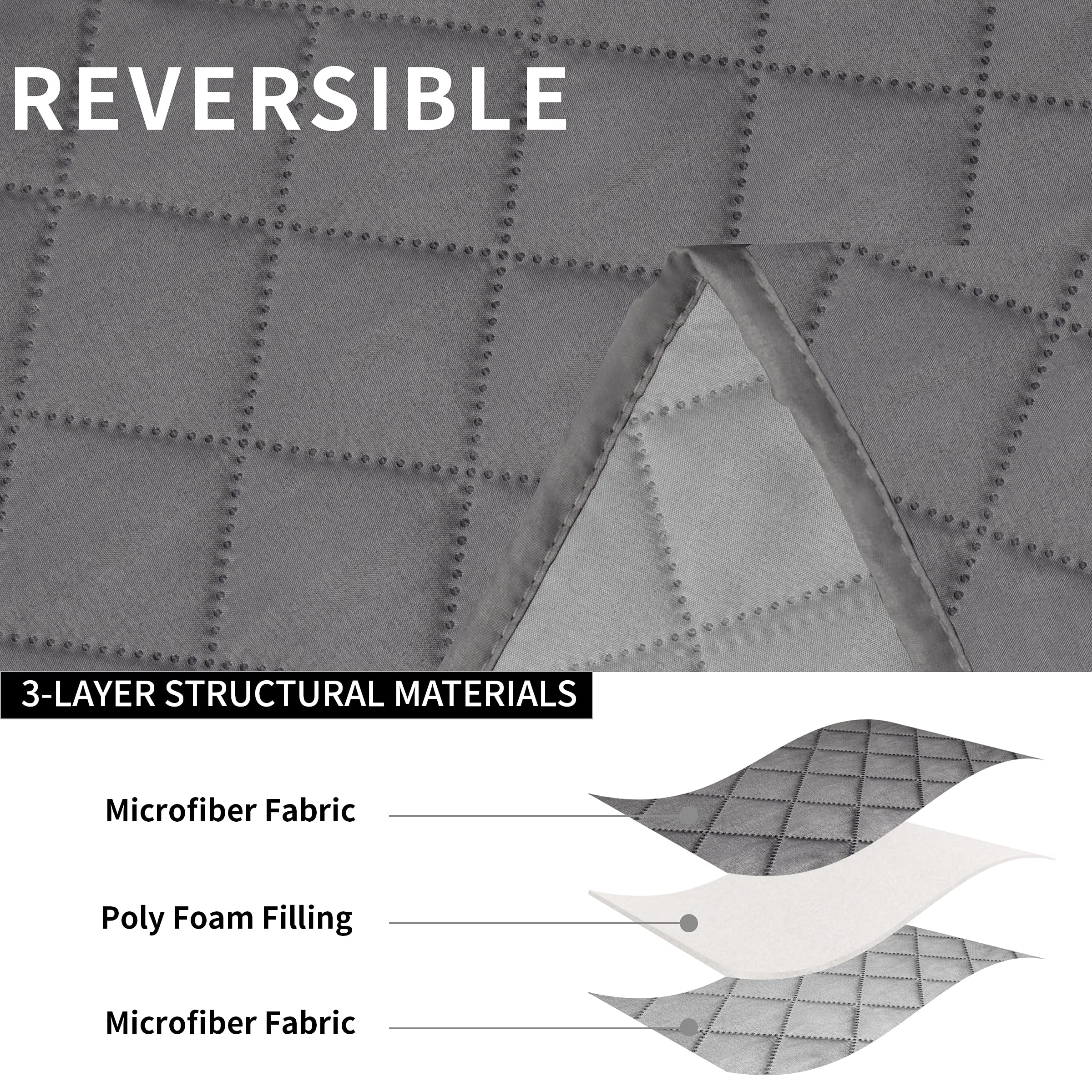 Easy-Going Recliner Cover with Console, Cover Only, Reversible Couch Cover for Living Room, Split Sofa Cover for Each Seat with Elastic Straps for Kids, Dogs, Pets