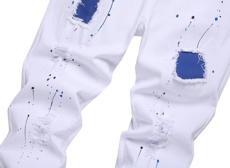 Men's Slim Fit Jeans Ripped Skinny Jeans for Men, Fashion Biker Jeans Stretch Moto Denim Pants Menswear Casual