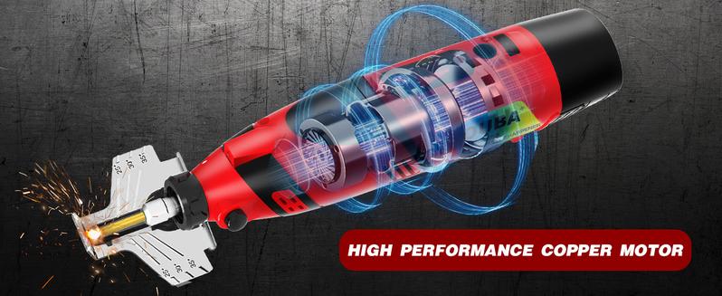 OUBA Cordless Chainsaw Sharpener with 12v Battery, Comes with Electric Chainsaw Sharpener Tool with 54 PCS Sharpener Accessories, Chainsaw Chain Sharpener Kit with Titanium Plated Diamond Bits