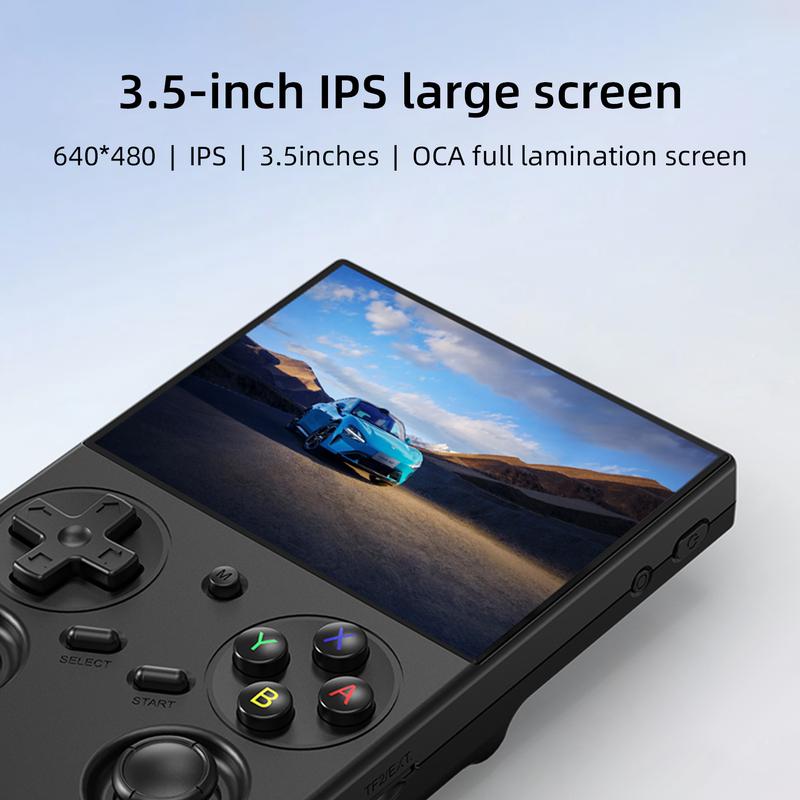 ANBERNIC RG 35XXPro Handheld Game Console Linux 64-bit System Battery 3200mAH RG35XXPro 3.5 inch Gaming Consoles Support online multiplayer via WiFi Anniversary Gifts Transparent Teal Protection