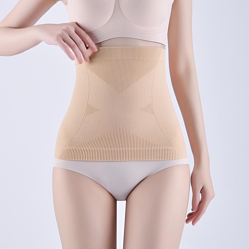 Large-sized abdominal support belt for women, four-season elastic waist cinching belt - suitable for postpartum use and everyday wear | Breathable, seamless, and invisible undergarment belt, available in black and light beige (M-2XL)
