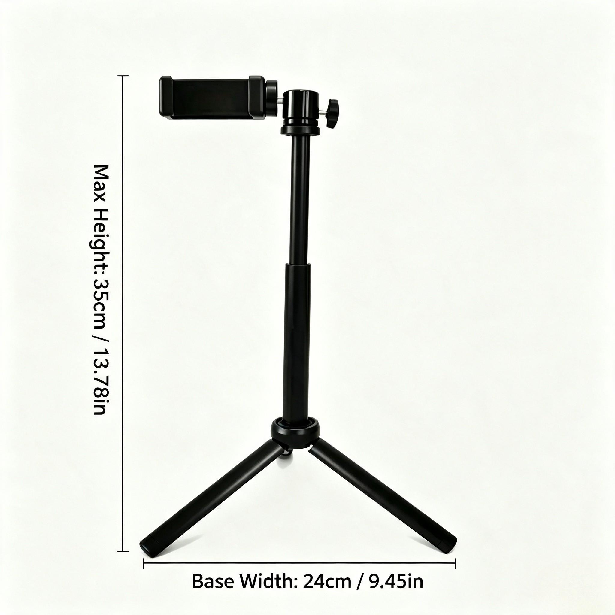 Two-In-One Extendable Selfie Stick Tripod, Portable Compact Phone Stand, Adjustable Height, Stable Base, Outdoor Travel, Vlogging, Live Streaming