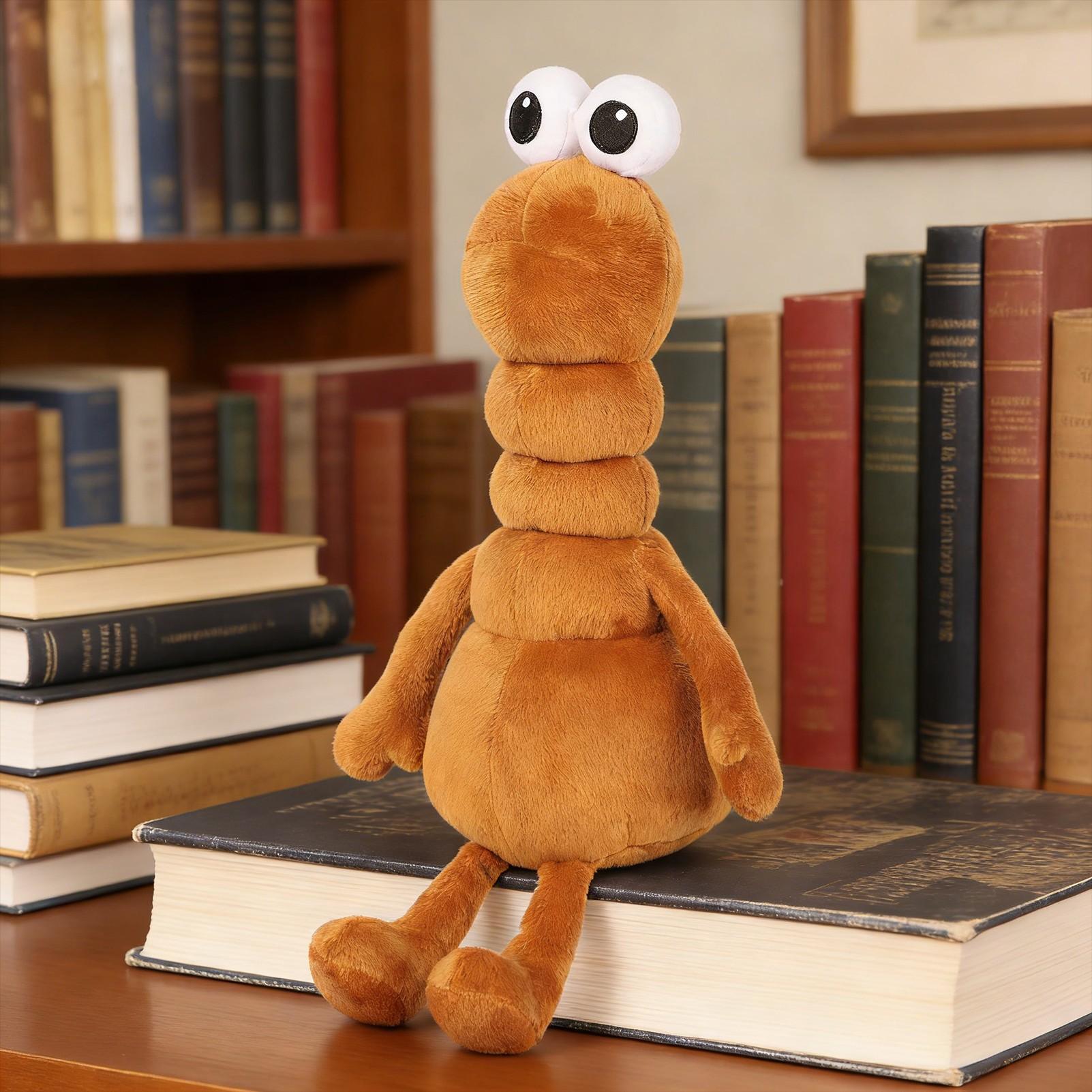 29cm/11.41in Marcus the Worm Plush Toy, Stress-Relieving Fun Plush with Cute Big Eyes, Therapeutic Pet-Like Soft Stuffed Animal, Popular Internet Meme & Unique Design, Perfect Birthday & Holiday Gift for Boyfriends & Friends