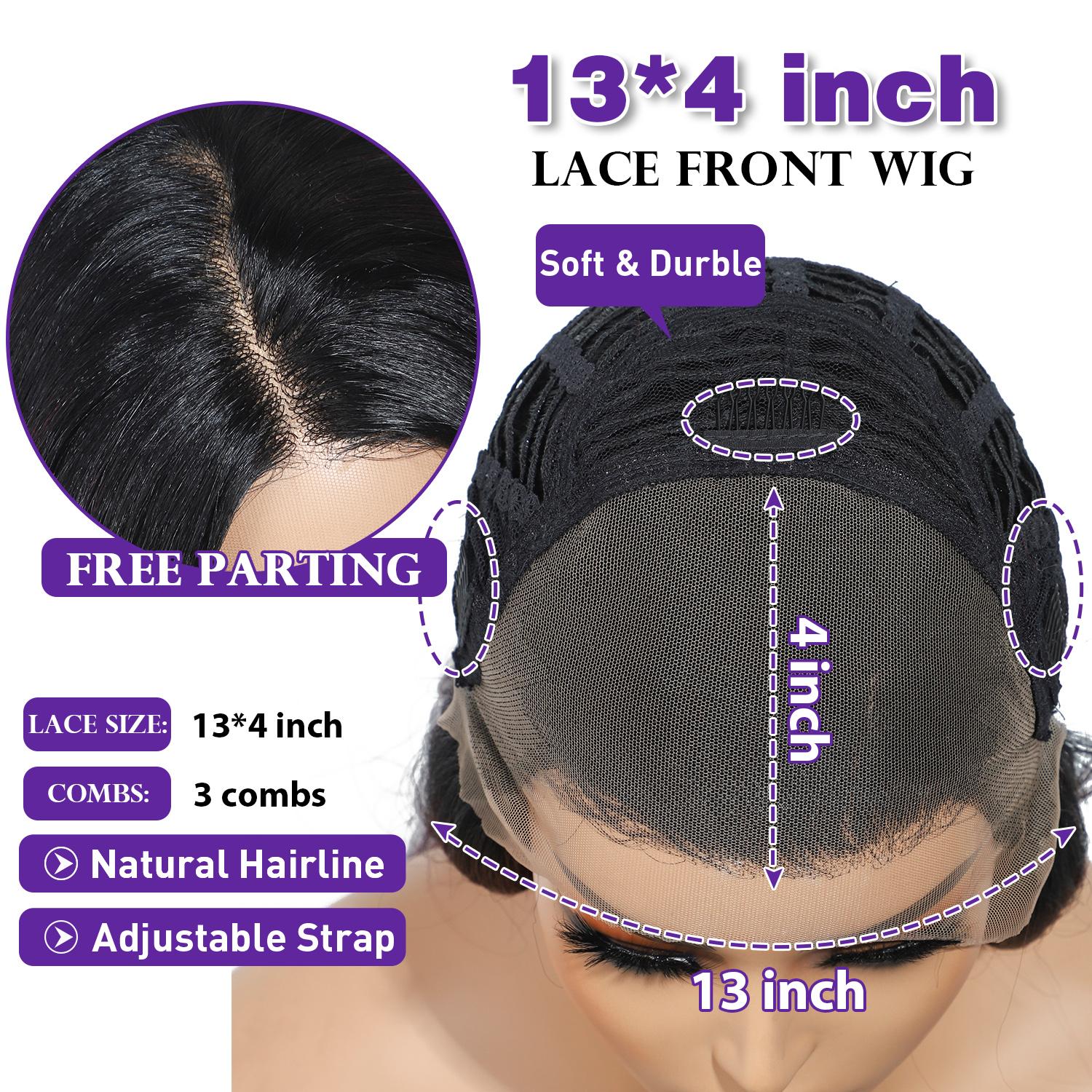 [Style Icon] 26Inch Wavy  Free Part 13*4 Lace Wig Natural lustre heat-resistant Synthetic Wig For Women