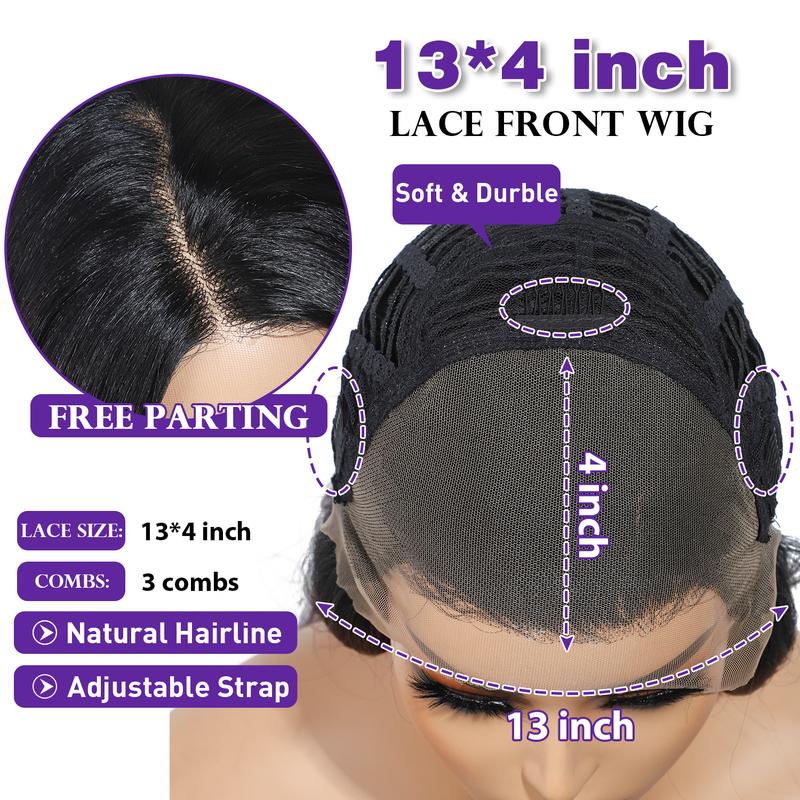 [Style Icon] 26Inch Wavy  Free Part 13*4 Lace Wig Natural lustre heat-resistant Synthetic Wig For Women