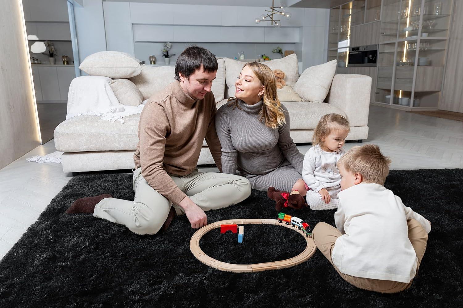 LOCHAS Ultra Soft Indoor Modern Area Non-Slip Rugs Fluffy Living Room Carpets for Children Bedroom Home Decor Nursery Rug