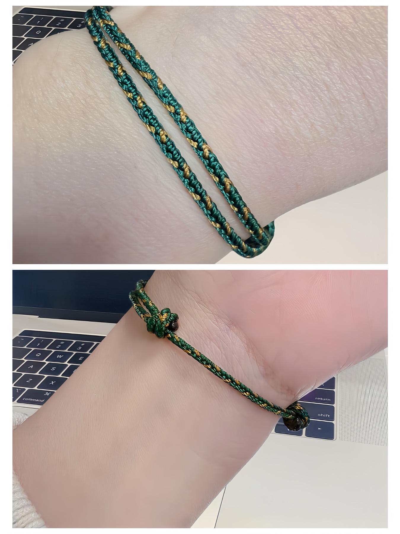 Men's Handmade Adjustable Friendship Bracelet, 2mm Thin Cord, Perfect Gift for Boyfriend, Couples Style, Casual Hand Chain