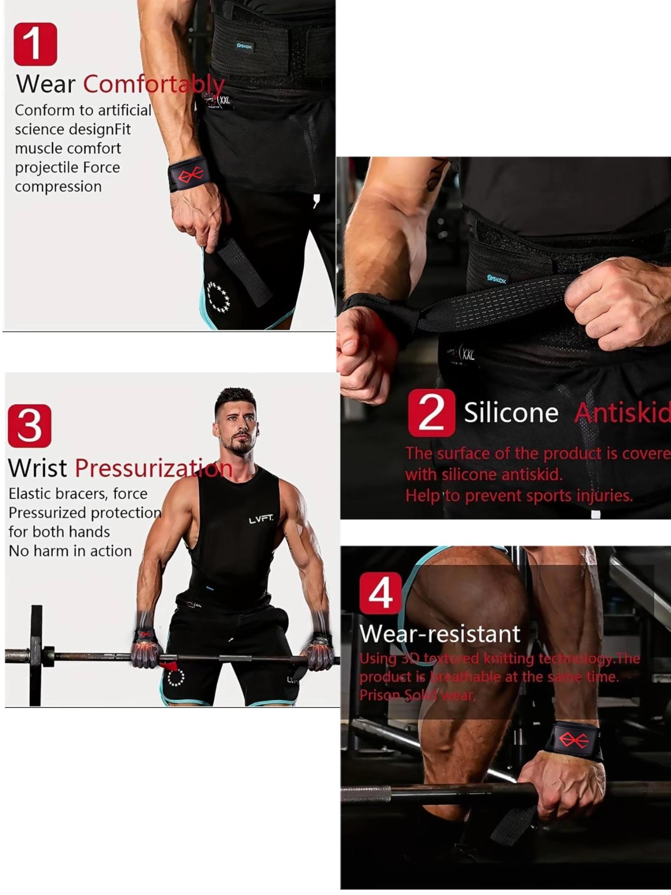 Comfortable Durable Sports Wristband, Perfect for Gym Workouts and Fitness Training, High-Quality Material Provides Better Support,Gym Lifting Straps for Enhanced Body Building and Strength Training, Improve Grip and Maximize Gains, Workout Accessories
