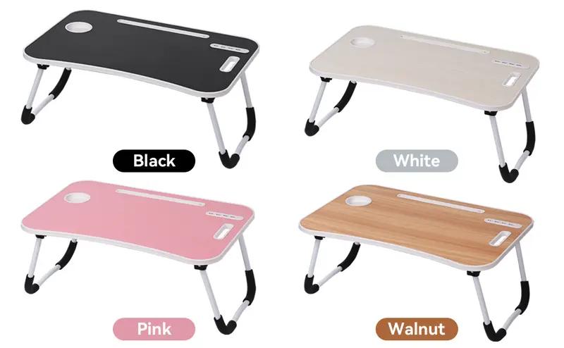 Portable Foldable Laptop Bed Desk with 4 USB Ports, Storage Drawer, Cup Holder, Ergonomic Design for Bed/Couch Working, Reading, and Home Office
