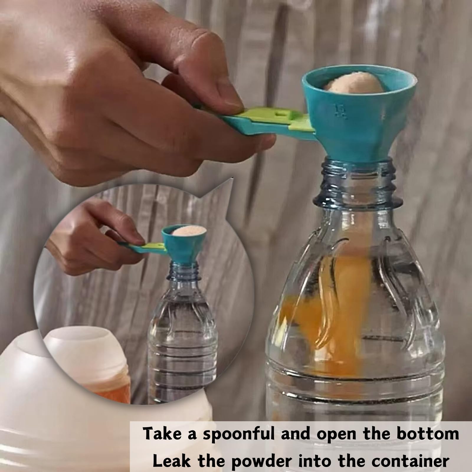 Measuring Spoon Funnel Set, 2 Counts/set Spill Proof Portable Measuring Spoon Funnel, Kitchen Measuring Tool for Protein Powder, Coffee, Milk Powder