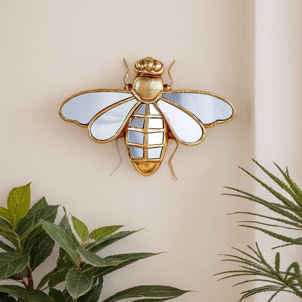Creative Resin Bee Wall Hanging Decor, Interior Wall Decor, Home Decoration Craft, Mirror Surface Design, Perfect for Insect Enthusiasts & Parties