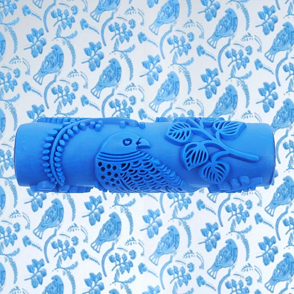 A 175mm patterned textured rubber drum for walls, furniture and ceilings in navy blue, perfect for Thanksgiving and New Year gifts, ideal for polishing and sanding