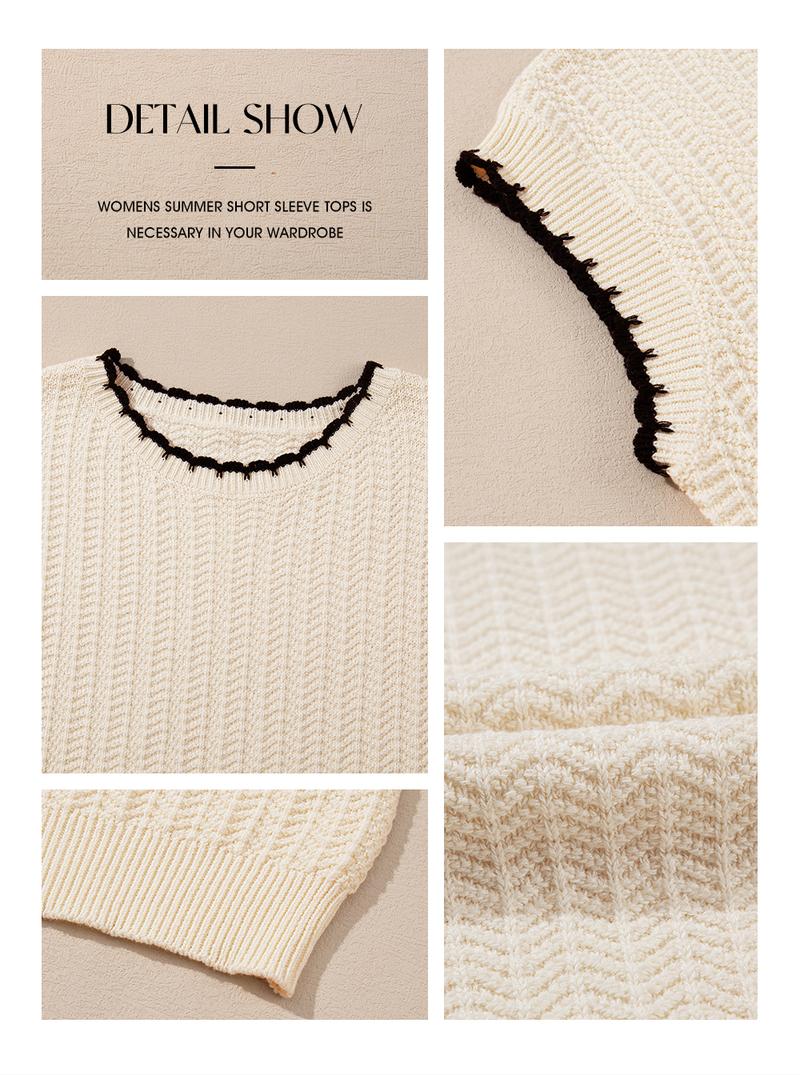 EVALESS Women's Cap Sleeve Knitwear Sweater Vest Crewneck Sleeveless Lightweight Loose Spring Fall Tops Comfortable Basic Solid Pullover Tank Top 2026 Womenswear Outfits