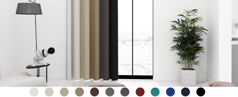 2 Panels Solid Blackout Curtains (85%-95% Light Blocking, Grommet Top, 52"W) – Thermal Insulated & Soundproof Drapes for Living Room, Bedroom & Home Office