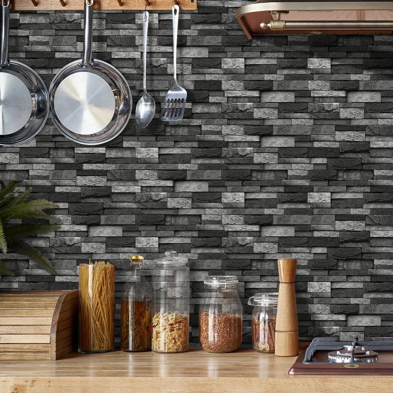 FLOLEOPA 48-Piece Peel-and-Stick Wall Decals Kitchen & Bathroom Splashback Protection Waterproof, Oil-Resistant, Heat-Resistant Ideal for Dining Rooms, Schools, and Office Wall Decor Marble Pattern Stickers, Tile Decals, Wall Panels