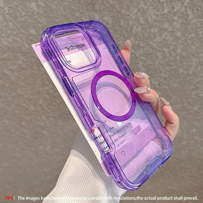 Magsafe Transparent Protective Phone Case for iPhone 18 17 16 15 14 13 12 Pro Max Plus, Shockproof Magnetic Shell, Essential for Women