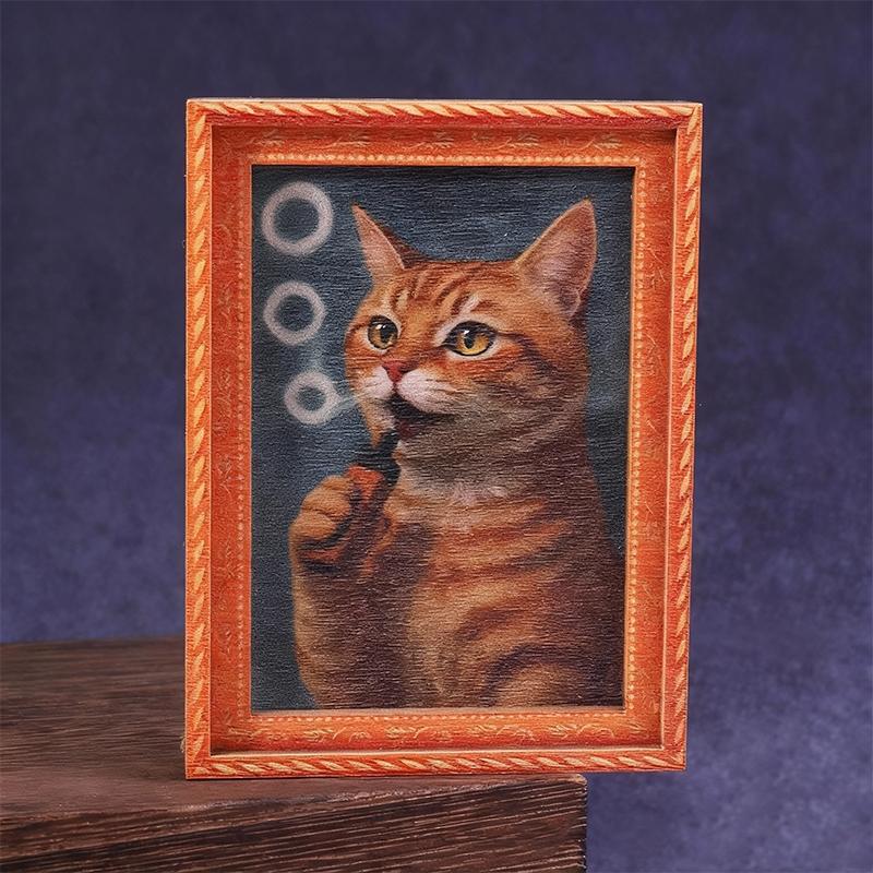 1pc Cute Cat Fridge Magnet, Wooden Refrigerator Magnet, Singing Orange Cat Soft Magnetic Refrigerator Decoration Sticker, Photo Frame Refrigerator Magnet Home, Office, Kitchen, Fridge Door, Cat-Themed Gift for Cat Lovers, Fridge Magnets Accessories