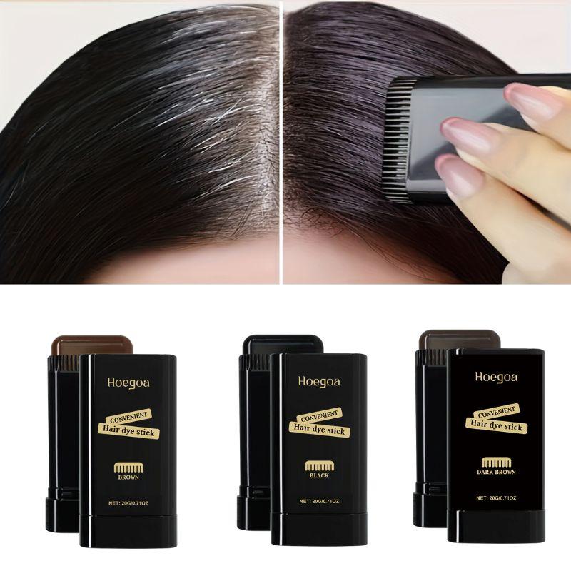 3-In-1 Hair Color Stick with Comb, Waterproof & Sweat-Proof, Instant Hair Dye Wax, Easy Clean & Portable, Quick Root Touch Ups, Root Cover Up for Women Men
