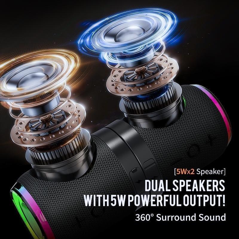 2-in-1 portable wireless stereo speakers, magnetic detachable Bluetooth 5.4 speakers, 360 degree true wireless stereo (TWS), dynamic RGB lighting, 12-hour battery life, Multifunctional speaker, ideal for home, outdoor use, or travel
