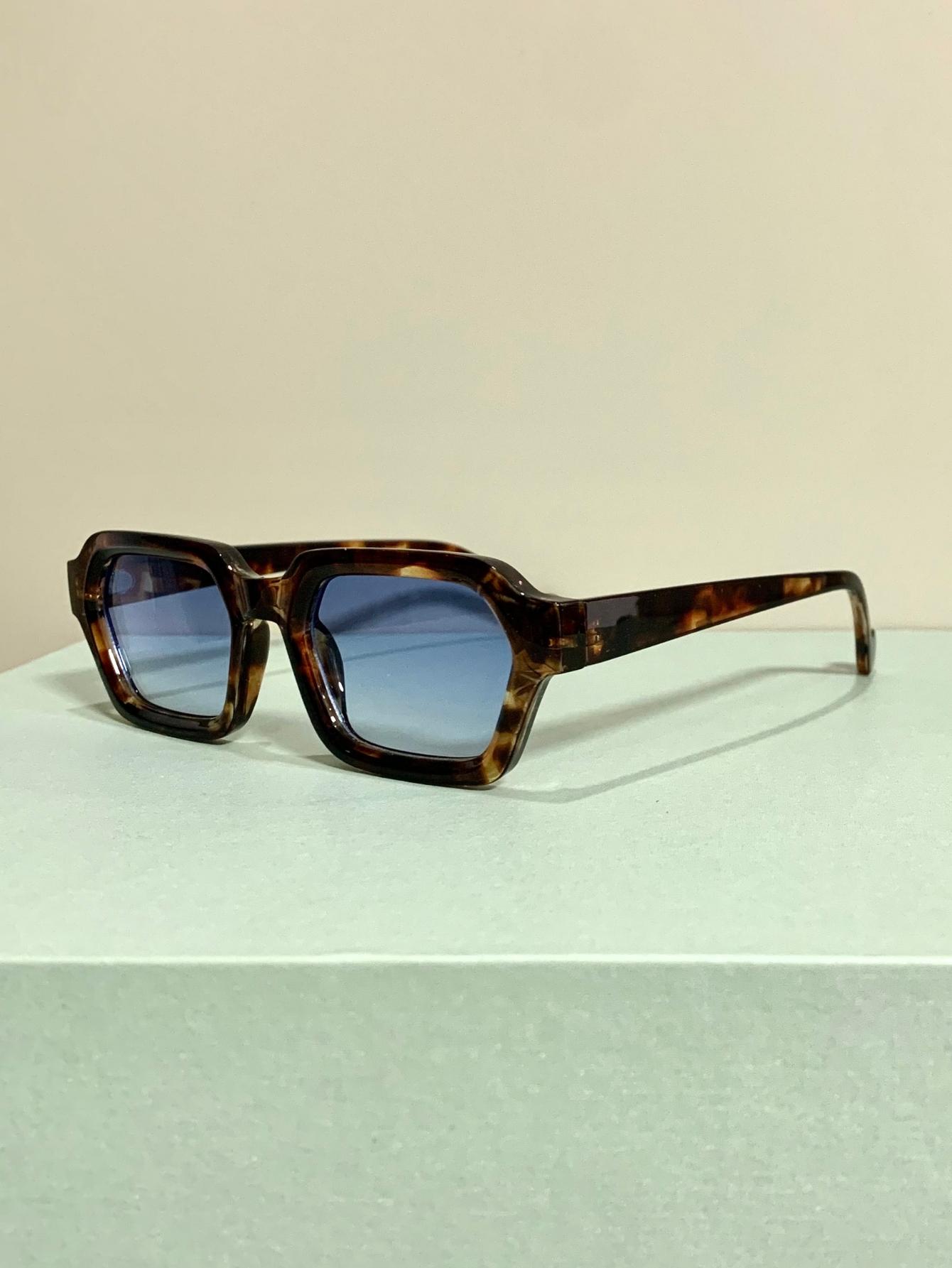 Small Frame Rectangular Glasses, Patchwork Trend Fashion Retro Decorative Eyeglasses for Men and Women