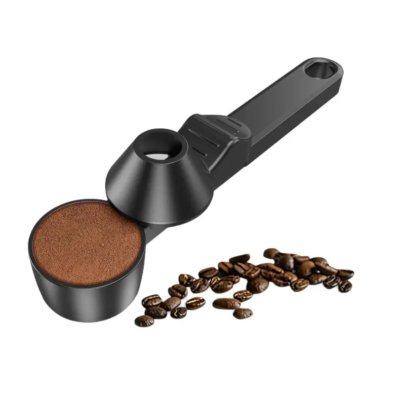 Protein Powder Sliding Spoon,Coffee Scoop with Funnel for Reusable K Cup Refillable Coffee Pods, 2 TBSP Mess-Free Measuring Spoon with Sliding Leveler, Ideal for Ground Coffee, Protein Powder & Tea, Coffee Making Tool, Home Coffee Tool (1-Pack)