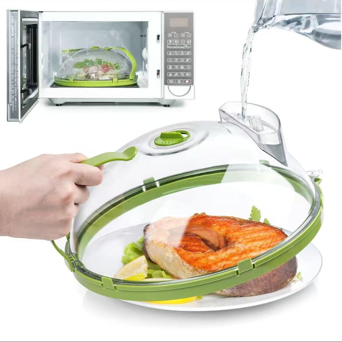 Microwave Splash Guard Cover with Steam Vent, Leak-Proof Durable PP Design, Ergonomic Handle for Comfortable Cooking, Perfect for Vegetables and Other Foods, Kitchen Cooking Accessory, Food Safe, Handheld #GLOBAL PICKS
