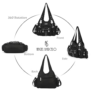 Angel Kiss Soft PU Leather Large Hobo Bag for Women - Adjustable Shoulder Strap, Multiple Pockets, Anti-Theft Back Zipper, Casual Handbag Satchel SpringStatements