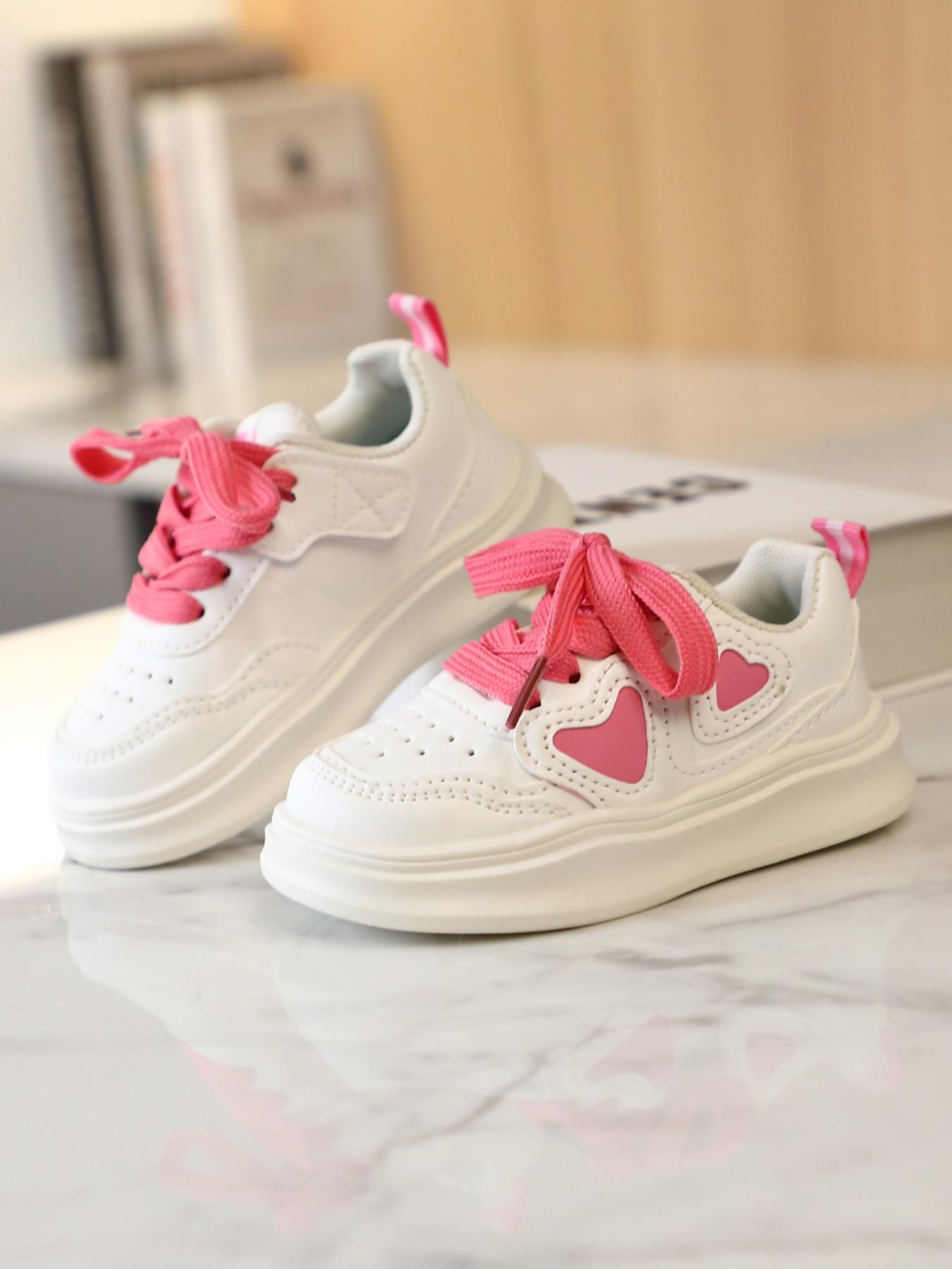 Girls Thick Sole Heart Sneakers Spring Autumn New Velcro Shoes Boys Baby Trendy Sports Shoes Casual Trainers