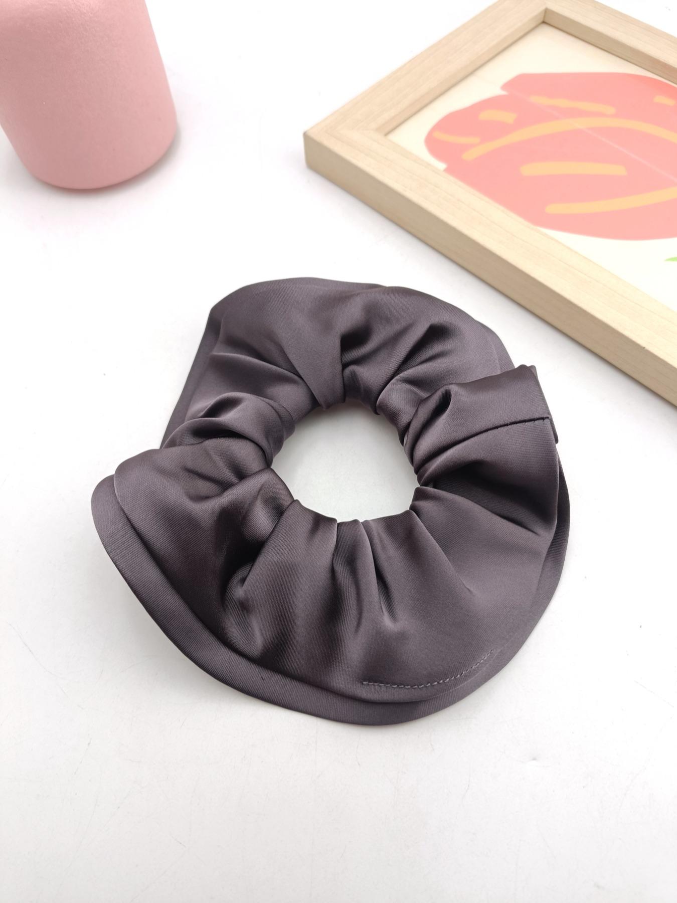 1PC 15cm Wood Ear Satin Double Layer Hair Tie, High Elasticity Secure Hair Band, No Pressure Hair Accessory, Daily Commute Fashion Item