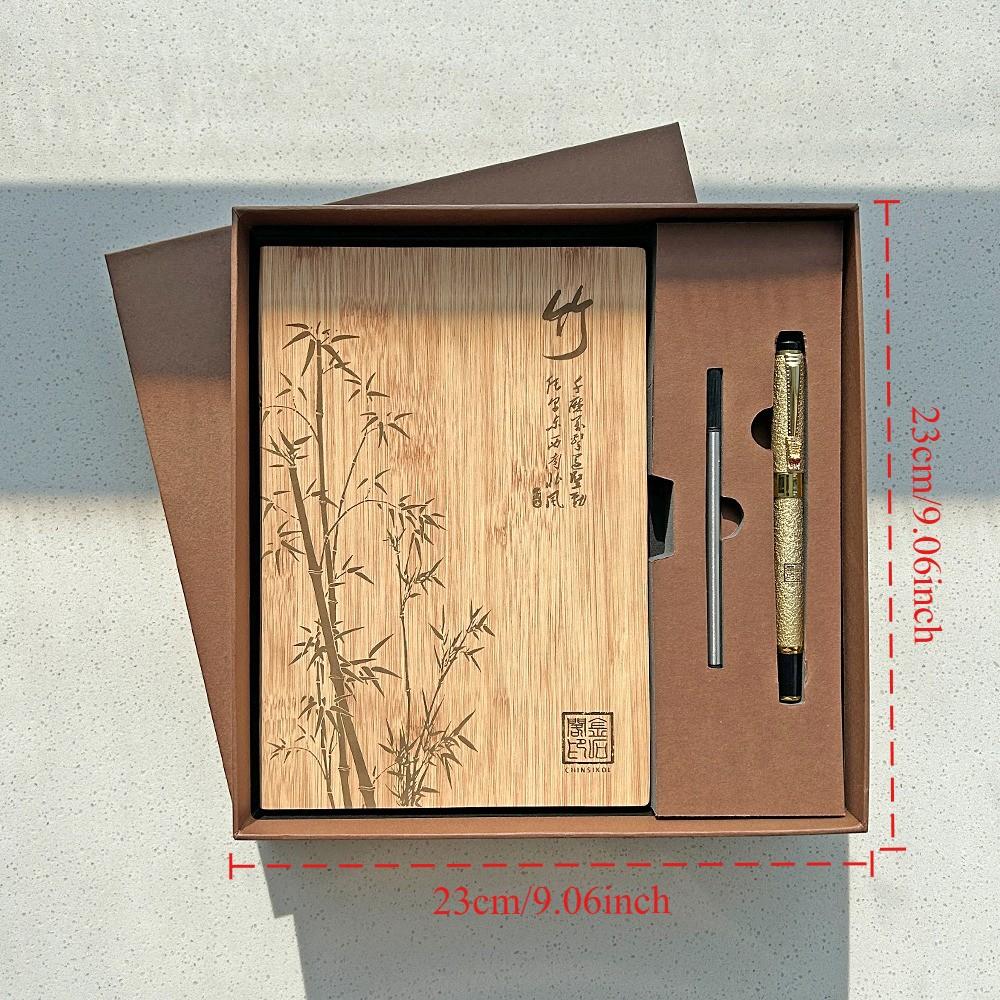 CHINSIKOL Chinese Style Soft Leather Notebook Set, Vertical Striped Cover with Traditional Embossed Design, Thick Comfortable Pages Perfect for Personal Use or Gifting, Vintage Leather Journal, Diaries