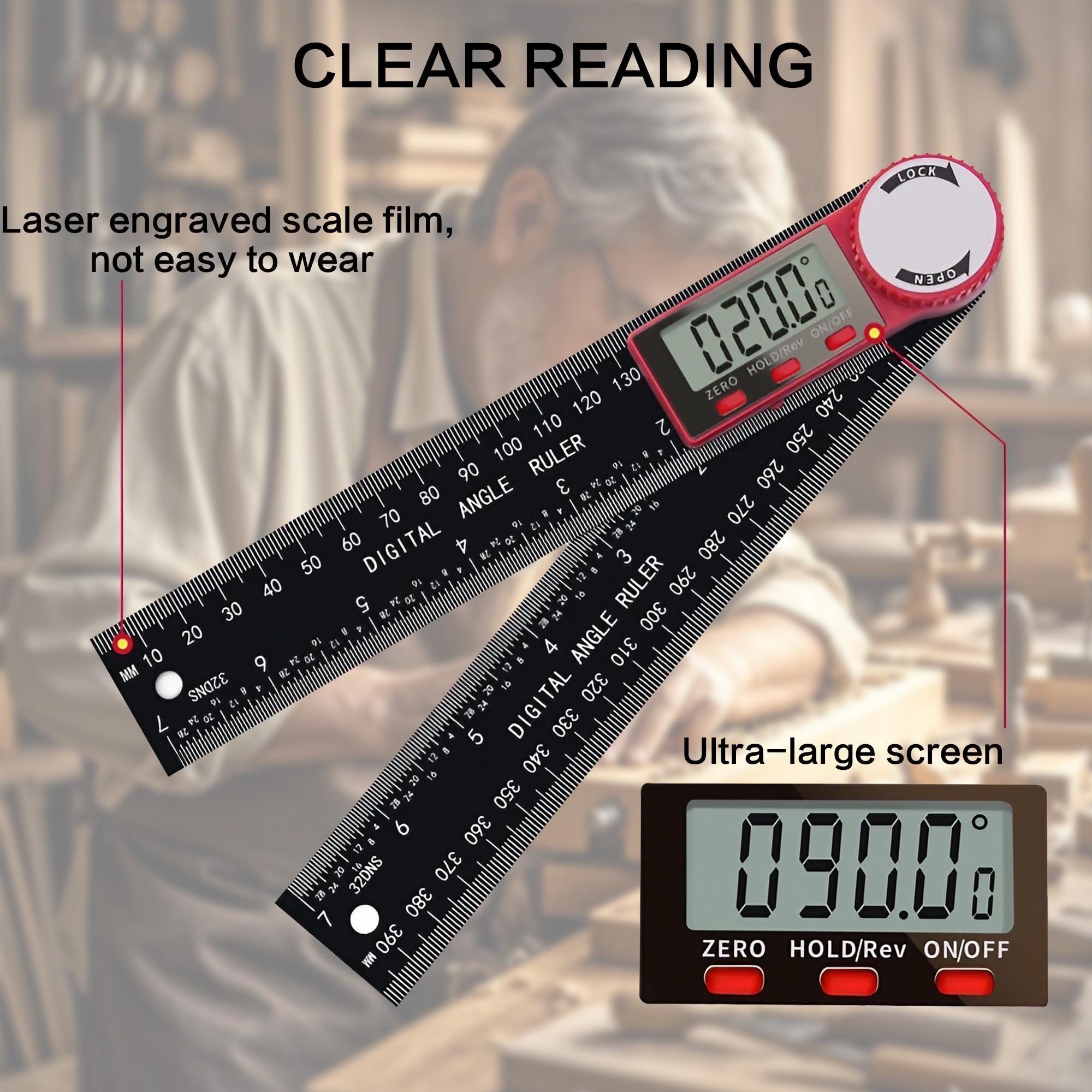 200mm digital angle ruler with dual functions for precise measurement, 360-degree free-rotating goniometer, professional-grade high-precision digital angle ruler, portable multi-function angle measuring tool