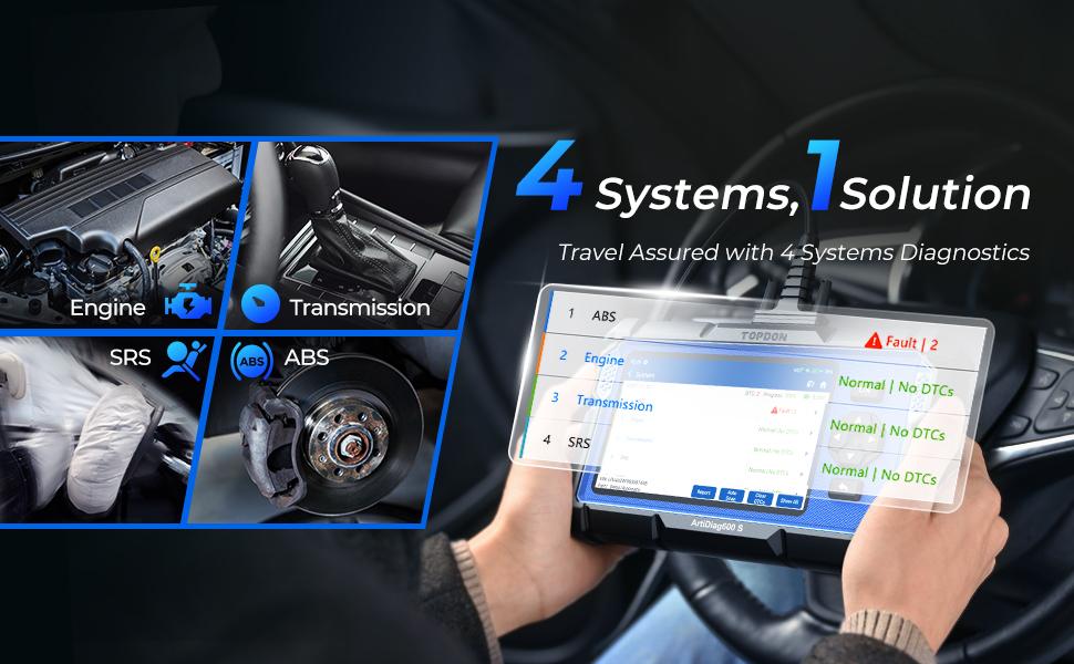 TOPDON AD600S Car OBD2 Scanner, Diagnostic Tool, ABS SRS Transmission Engine Code Reader, 9 Reset Services Scan Tool, Oil/Brake/BMS/SAS/DPF/TPMS/ETS Reset, Injector Coding, Lifetime Free Update