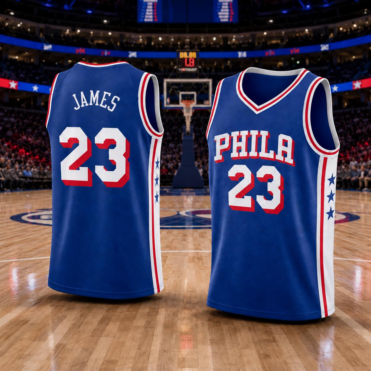 Unisex Basketball #23 James Philadelphia Team Swingman Jersey - Icon Edition - Royal Unisex Basketball #23 James Philadelphia Team Swingman Jersey - Icon Edition - Royal