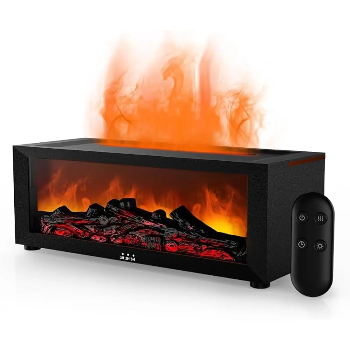 Fireplace Flame Oil Aroma Diffuser 2026 Upgraded|7 Color Changing Lights Aromatherapy Air Diffuser|Essential Oil CoolMist Humidifier with Timer&Remote for Home,Office,Bedroom,Yoga,Room Deco (Black)