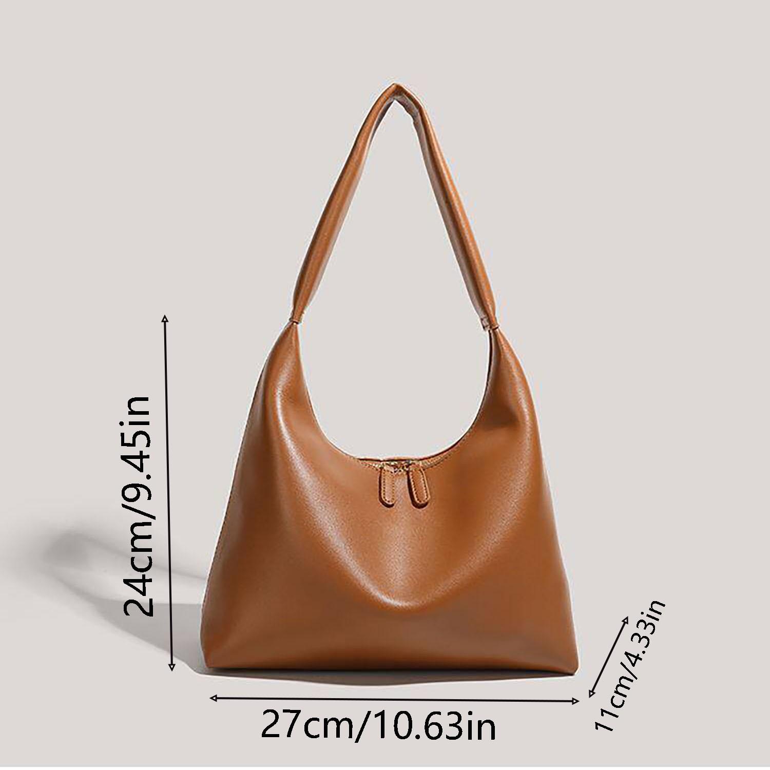Korean Style Tote Bag, Soft Leather Durable Large Capacity, Vintage Dumpling Shape, Perfect for Commuting and Travel, Unique Design