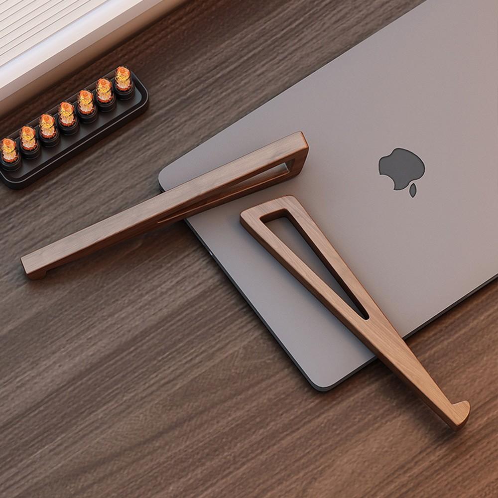 1 piece/set of solid wood laptop stand for heat dissipation, suspended convenience, desktop height increase, vertical stand, tablet storage rack