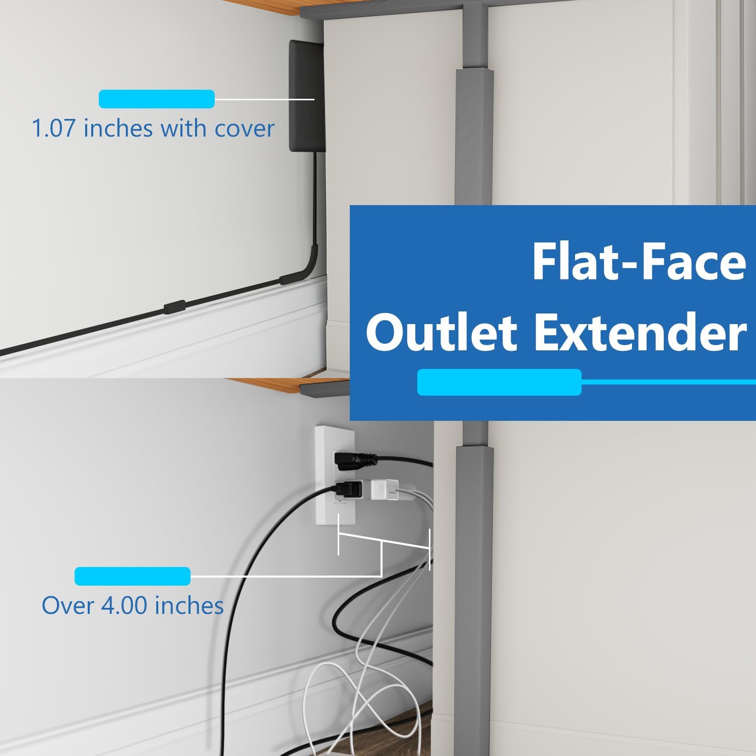 Outlet Extender with 3 Receptacles, 12W USB-A & USB-C, Ultra-Thin Wall Plate Plug with Cord Extender, 3-Outlet Power Strip, Flat-, 3ft Cord, 1625W, ETL Listed, Matte Black Outlet Extender with 3 Receptacles, 12W USB-A & USB-C, Ultra-Thin Wall Plate Plug with Cord Extender, 3-Outlet Power Strip, Flat-, 3ft Cord, 1625W, ETL Listed, Matte Black