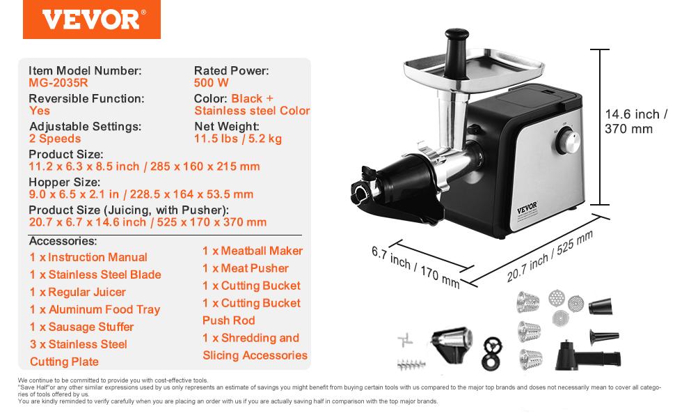VEVOR Electric Tomato Strainer, 500W Tomato Sauce Maker Machine, 4.9 LBS/Min Food Strainer and Sauce Maker, Pure Copper Motor Food Mill with Reverse Function for Tomato Strawberry Blueberry Sauce VEVOR Electric Tomato Strainer, 500W Tomato Sauce Maker Machine, 4.9 LBS/Min Food Strainer and Sauce Maker, Pure Copper Motor Food Mill with Reverse Function for Tomato Strawberry Blueberry Sauce